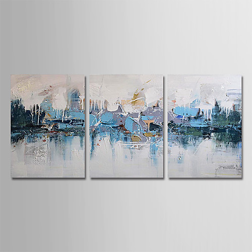 

Oil Painting Hand Painted Vertical Abstract Modern Stretched Canvas / Three Panels