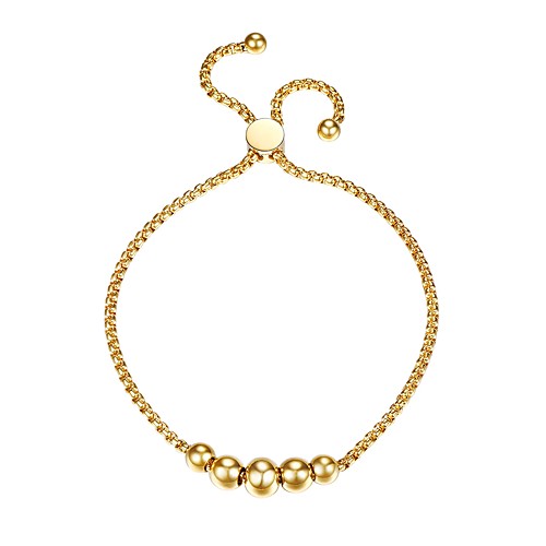 

Women's Bead Bracelet Beaded Ladies Fashion Stainless Steel Bracelet Jewelry Gold / Silver For Gift Daily