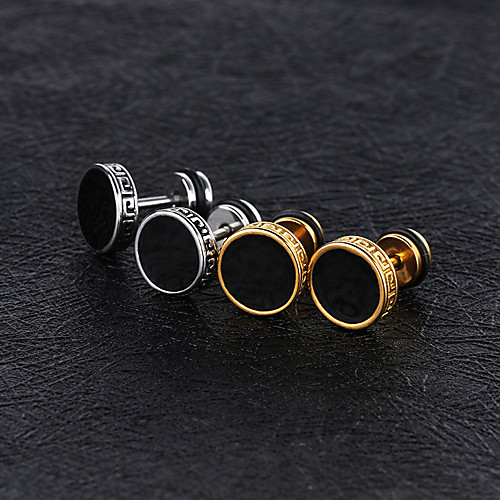 

Men's Stud Earrings Magic Back Earring Vintage Style flat back Vintage Trendy Titanium Steel Platinum Plated Rose Gold Plated Earrings Jewelry Gold / Silver For Street 1 Pair
