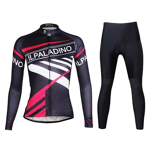 

ILPALADINO Women's Long Sleeve Cycling Jersey Winter Fleece Elastane Black Stripes Bike Jersey Top Mountain Bike MTB Road Bike Cycling Thermal Warm Fleece Lining Sports Clothing Apparel