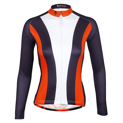 

ILPALADINO Women's Long Sleeve Cycling Jersey Winter Fleece Elastane White Bike Jersey Top Mountain Bike MTB Road Bike Cycling Thermal / Warm Fleece Lining Ultraviolet Resistant Sports Clothing