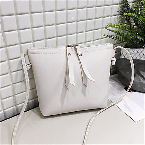 

Women's PU Shoulder Messenger Bag Solid Color Wine / White / Black