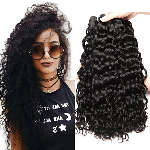 

4 Bundles Hair Weaves Malaysian Hair Water Wave Human Hair Extensions Remy Human Hair 100% Remy Hair Weave Bundles 400 g Natural Color Hair Weaves / Hair Bulk Human Hair Extensions 8-28 inch Natural