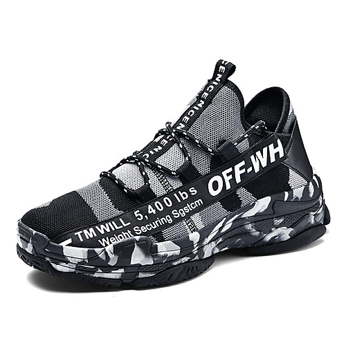 

Men's Comfort Shoes Spring / Summer Sporty / Casual Daily Outdoor Sneakers Walking Shoes Mesh / Synthetics Breathable Wear Proof Green / White / Black Color Block Camouflage