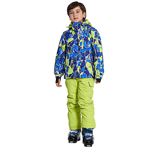

Boys' Girls' Ski Jacket with Pants Camping / Hiking Winter Sports Thermal / Warm Waterproof Windproof Chinlon Terylene Clothing Suit Ski Wear / Kids / Stripes