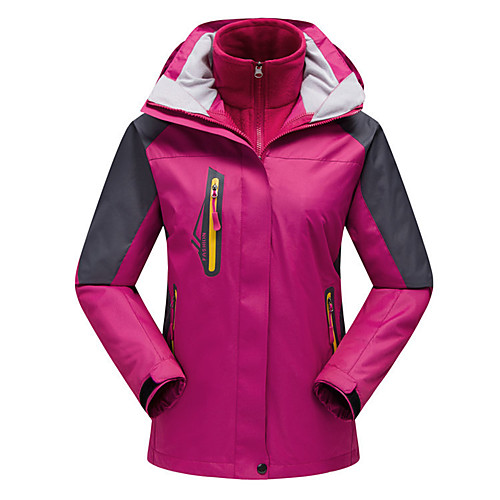 

Women's Hiking Jacket Winter Outdoor Thermal Warm Waterproof Windproof Breathable Winter Jacket Top Waterproof Single Slider Hunting Ski / Snowboard Fishing Black Purple Red Fuchsia Blue