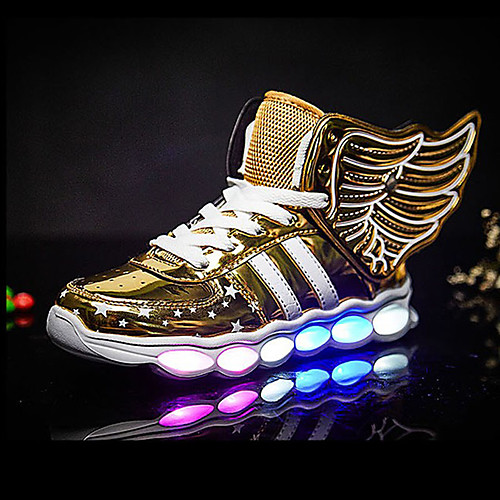 

Boys' LED / LED Shoes PU Sneakers Big Kids(7years ) Sequin / LED / Luminous Black / Red / Gold Fall / Winter / Rubber