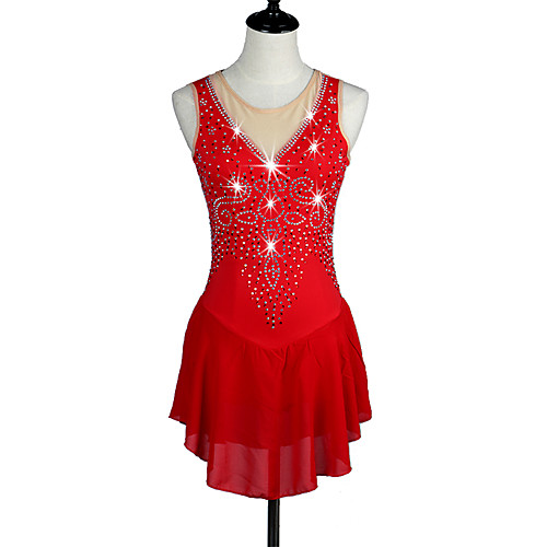 

Ice Skating Dress Red High Elasticity Competition Skating Wear Snowsports Downhill / Anatomic Design