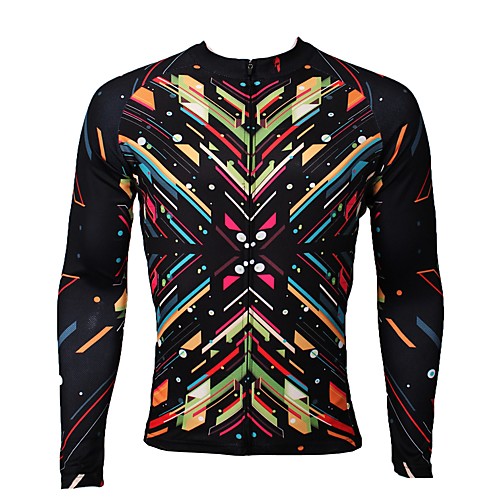 

ILPALADINO Men's Long Sleeve Cycling Jersey Winter Fleece Elastane Black Bike Jersey Top Mountain Bike MTB Road Bike Cycling Thermal / Warm Fleece Lining Ultraviolet Resistant Sports Clothing Apparel