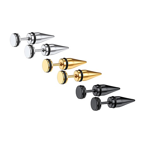 

Women's Earrings Coin Ladies Fashion Stainless Steel Earrings Jewelry Rainbow For Gift Daily 3 Pairs