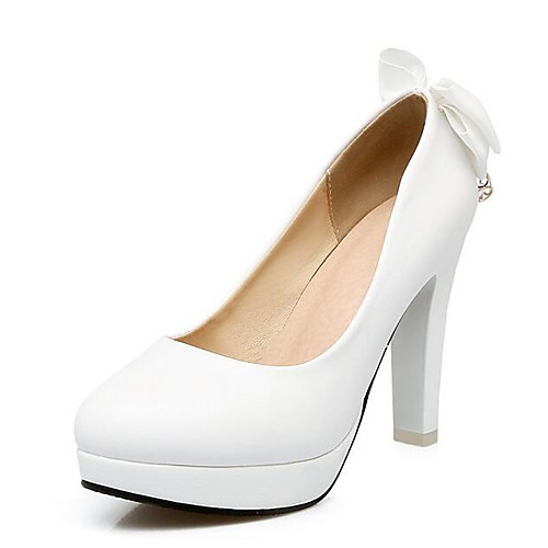 

Women's Heels Stiletto Heel PU Spring Black / White / Pink / Wedding / Daily