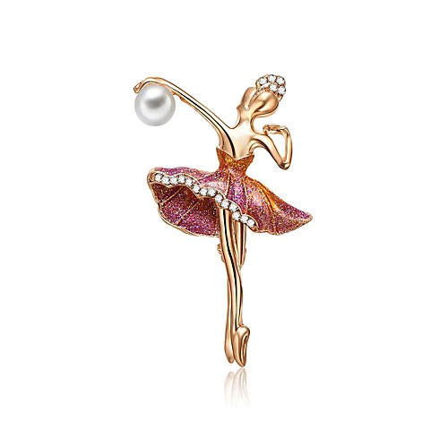 

Women's Freshwater Pearl Brooches Sculpture Creative Ladies Artistic Unique Design Holiday Brooch Jewelry Gold For Gift Masquerade