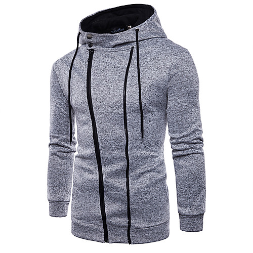 

Men's Pullover Hoodie Sweatshirt Zip Up Hoodie Sweatshirt Solid Color Hooded Going out Casual Hoodies Sweatshirts Long Sleeve Black Navy Blue Gray