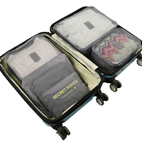 

6 sets Travel Bag / Travel Organizer / Packing Organizer Large Capacity / Waterproof / Ultra Light (UL) Non-woven Fabrics Travel drawstring with window travel shoe storage bags