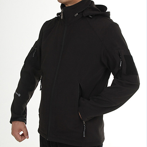 

Men's Hiking Softshell Jacket Winter Outdoor Solid Color Waterproof Lightweight Windproof UV Resistant Jacket Fleece Softshell Single Slider Hunting Climbing Camping / Hiking / Caving ACU Color CP