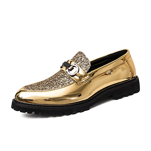 

Men's Sneakers Dress Shoes British Party & Evening Patent Leather Non-slipping Wear Proof Black Gold Silver Fall Spring