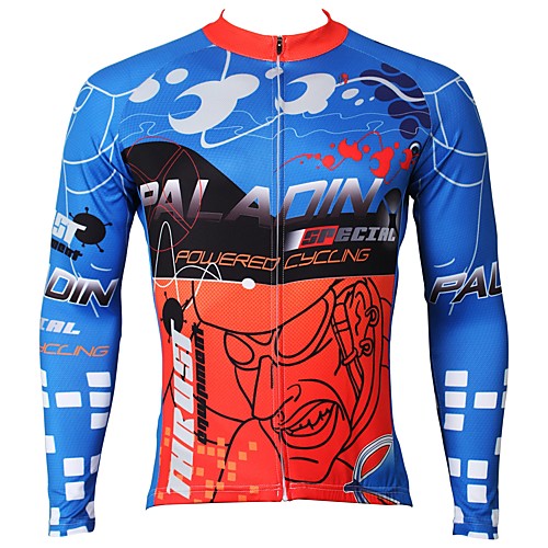 

ILPALADINO Men's Long Sleeve Cycling Jersey Winter Fleece Elastane Blue Bike Jersey Top Mountain Bike MTB Road Bike Cycling Thermal / Warm Fleece Lining Ultraviolet Resistant Sports Clothing Apparel