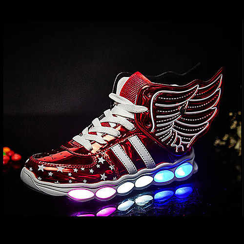 

Boys' Sneakers LED LED Shoes USB Charging PU Big Kids(7years ) Daily Sequin LED Luminous Black Red Gold Fall Winter