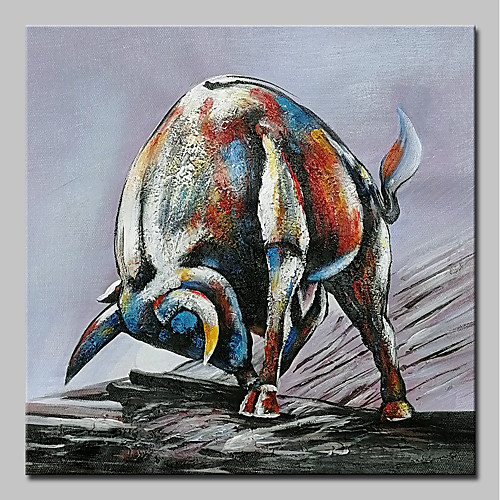 

Oil Painting Hand Painted Square Abstract Pop Art Modern Stretched Canvas