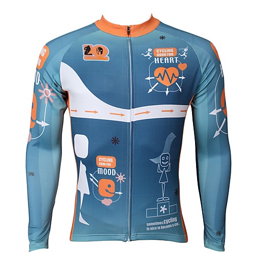 

ILPALADINO Men's Long Sleeve Cycling Jersey Winter Fleece Elastane Sky Blue Bike Jersey Top Mountain Bike MTB Road Bike Cycling Thermal / Warm Fleece Lining Ultraviolet Resistant Sports Clothing