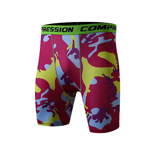 

Men's Compression Shorts Athletic Shorts Compression Clothing Leggings Winter Fitness Gym Workout Exercise Breathable Quick Dry Moisture Wicking Plus Size Sport Camo / Camouflage Red / black 1# Black