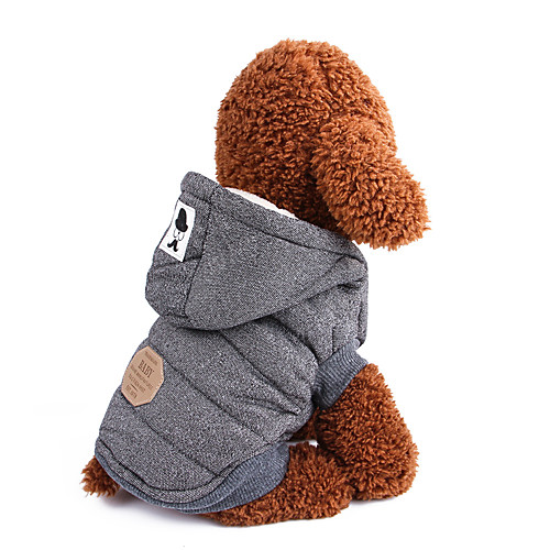 

Dog Coat Hoodie Puppy Clothes Solid Colored Classic British Keep Warm Outdoor Winter Dog Clothes Puppy Clothes Dog Outfits Blue Gray Costume for Girl and Boy Dog Cotton S M L XL XXL