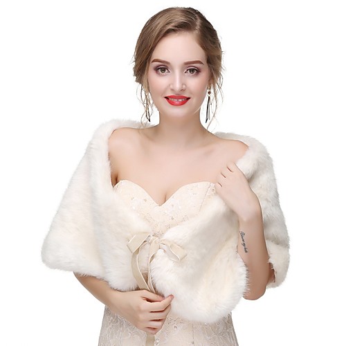 

Sleeveless Shawls Faux Fur Wedding / Party / Evening Women's Wrap With Solid / Fur