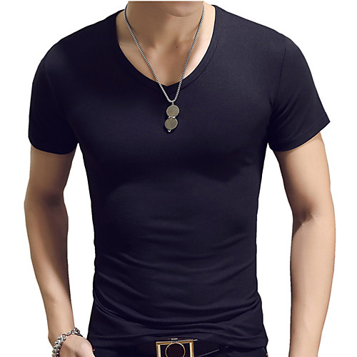 

Men's T shirt Solid Colored Short Sleeve Daily Tops Basic White Black Red