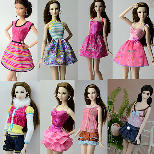 

Casual / Daily Costumes 8 pcs For Barbiedoll Polyester Skirts / Top / Dress For Girl's Doll Toy