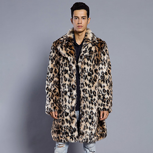 

Long Sleeve Coats / Jackets Faux Fur Wedding / Party / Evening Men's Wraps With Leopard Print