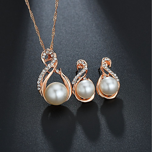 

Women's Bridal Jewelry Sets Classic Sweet Elegant Imitation Pearl Earrings Jewelry Gold / Silver For Wedding Birthday 1 set