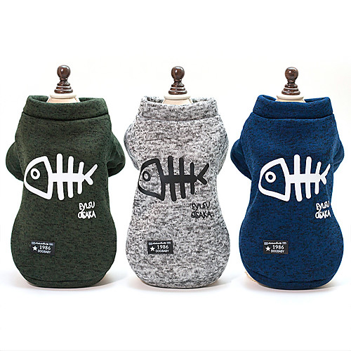 

Dog Sweater Puppy Clothes Word / Phrase Cartoon British Logo Style Keep Warm Winter Dog Clothes Puppy Clothes Dog Outfits Warm Dark Green Dark Blue Gray Costume for Girl and Boy Dog Cotton S M L XL