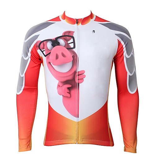 

ILPALADINO Men's Long Sleeve Cycling Jersey Winter Fleece Elastane White Bike Jersey Top Mountain Bike MTB Road Bike Cycling Thermal / Warm Fleece Lining Ultraviolet Resistant Sports Clothing Apparel