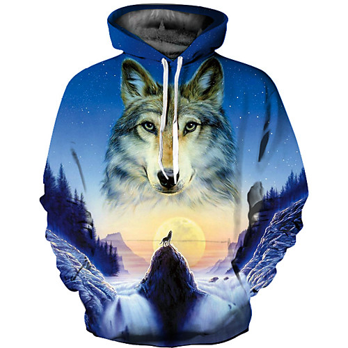 

Men's Hoodie 3D Hooded Basic / Exaggerated Long Sleeve Blue S M L XL XXL XXXL / Spring / Fall