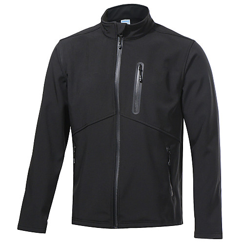 

Men's Hiking Jacket Hiking Softshell Jacket Outdoor Waterproof Windproof Fleece Lining Front Zipper Fall Winter Fleece Softshell Winter Fleece Jacket Top Camping / Hiking Fishing Climbing Black XL
