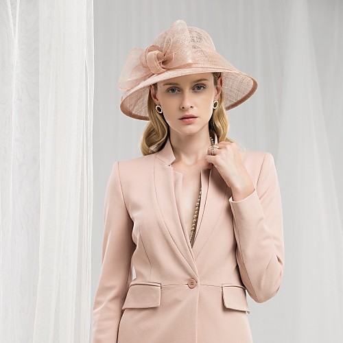 

100% Linen Hats with Bowknot 1pc Wedding / Party / Evening Headpiece