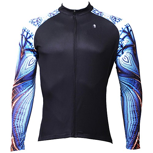 

ILPALADINO Men's Long Sleeve Cycling Jersey Winter Fleece Elastane Black Bike Jersey Top Mountain Bike MTB Road Bike Cycling Thermal / Warm Fleece Lining Ultraviolet Resistant Sports Clothing Apparel