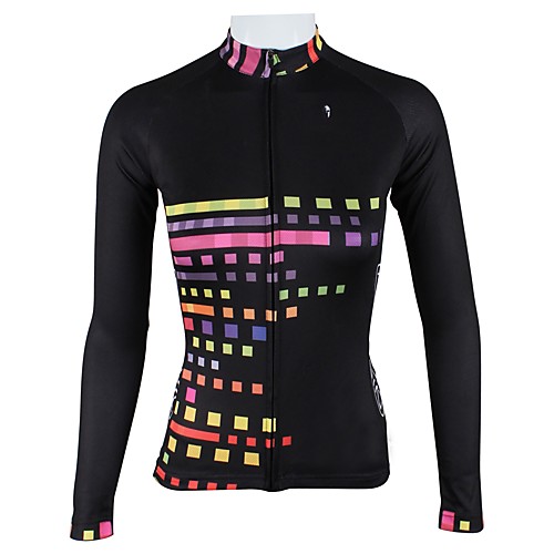 

ILPALADINO Women's Long Sleeve Cycling Jersey Winter Fleece Elastane Black Bike Jersey Top Mountain Bike MTB Road Bike Cycling Thermal Warm Fleece Lining Sports Clothing Apparel