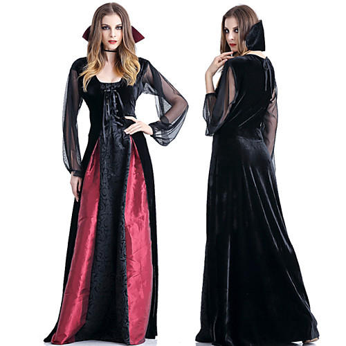 

Vampire Dress Cosplay Costume Adults' Women's Dresses Vacation Dress Halloween Halloween Masquerade Festival / Holiday Terylene Black Women's Female Easy Carnival Costumes Halloween