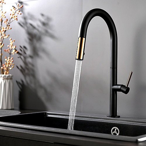 

Kitchen faucet - Single Handle One Hole Painted Finishes Pull-out / ­Pull-down / Tall / ­High Arc Deck Mounted Contemporary Kitchen Taps