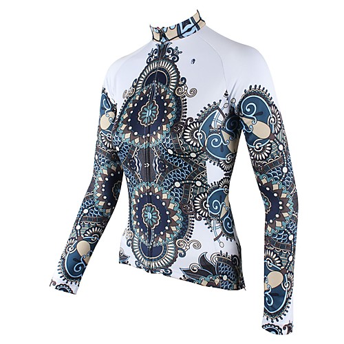 

ILPALADINO Men's Long Sleeve Cycling Jersey Winter Fleece Elastane White Bike Jersey Top Mountain Bike MTB Road Bike Cycling Thermal / Warm Fleece Lining Ultraviolet Resistant Sports Clothing Apparel