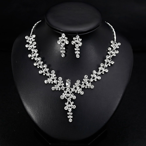 

Women's Jewelry Set Bridal Jewelry Sets Cut Out Flower Precious Fashion Silver Plated Earrings Jewelry Silver For Christmas Wedding Halloween Party Evening Gift 1 set