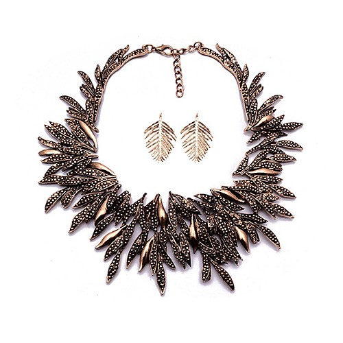 

Women's Drop Earrings Bib necklace Vintage Style Leaf Statement Ladies Unique Design Vintage Earrings Jewelry Gold / Silver For Wedding Party Gift Masquerade Engagement Party Prom 1 set