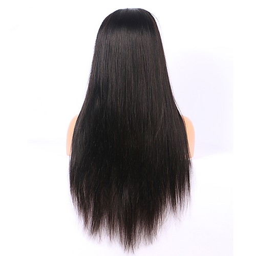 

Remy Human Hair Full Lace Lace Front Wig Asymmetrical style Brazilian Hair Straight Natural Straight Natural Black Wig 130% 150% 180% Density with Baby Hair Soft Women Easy dressing Best Quality