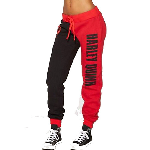 

Women's Running Pants Streetwear Track Pants Sports Pants Elastic Waistband Drawstring Cotton Sports Pants / Trousers Bottoms Fitness Gym Workout Breathable Quick Dry Plus Size Color Block Red