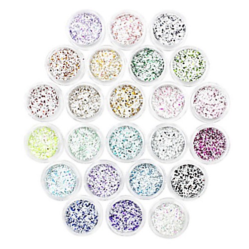 

24 pcs Best Quality Eco-friendly Material Glitter Powder Loose powder For Creative nail art Manicure Pedicure Daily Trendy / Fashion