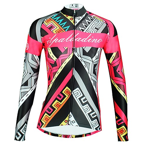 

ILPALADINO Women's Long Sleeve Cycling Jersey Winter Elastane Black Floral Botanical Bike Top Mountain Bike MTB Road Bike Cycling Breathable Quick Dry Ultraviolet Resistant Sports Clothing Apparel