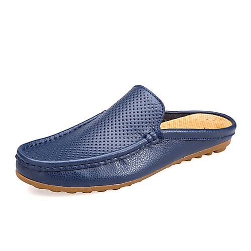 

Men's Moccasin PU Fall Clogs & Mules Black / White / Dark Blue