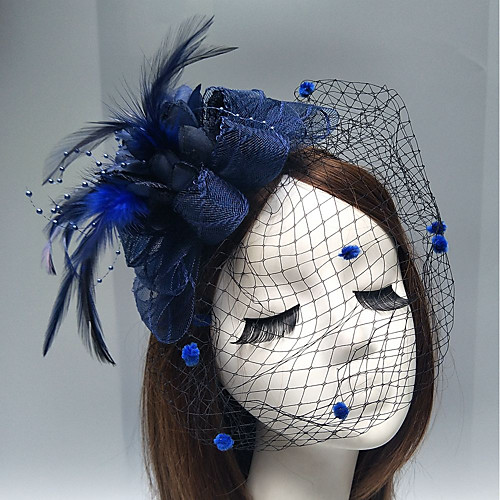 

Feather / Net Fascinators / Headpiece with Feather / Floral / Flower 1pc Wedding / Special Occasion Headpiece