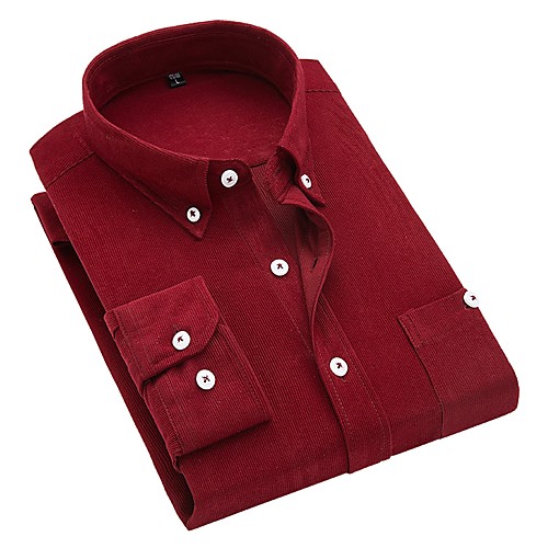 

Men's Shirt Solid Colored Plus Size Long Sleeve Wedding Tops Cotton Basic White Black Blue